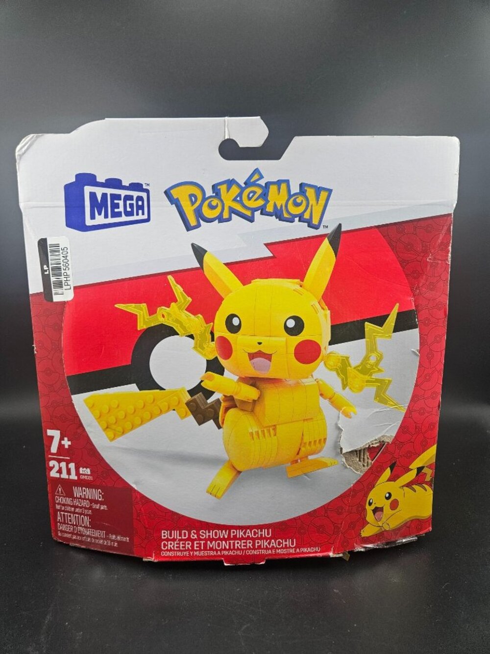 Mega Pokémon Build & Show Pikachu 211 Pieces Building Set New